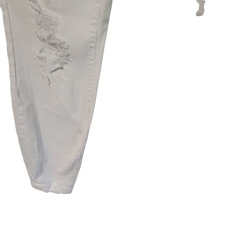 JUDY‎ BLUE Jeans Boyfriend Fit Straight Leg Cropped Size 3/26  WHITE Raw Hem
